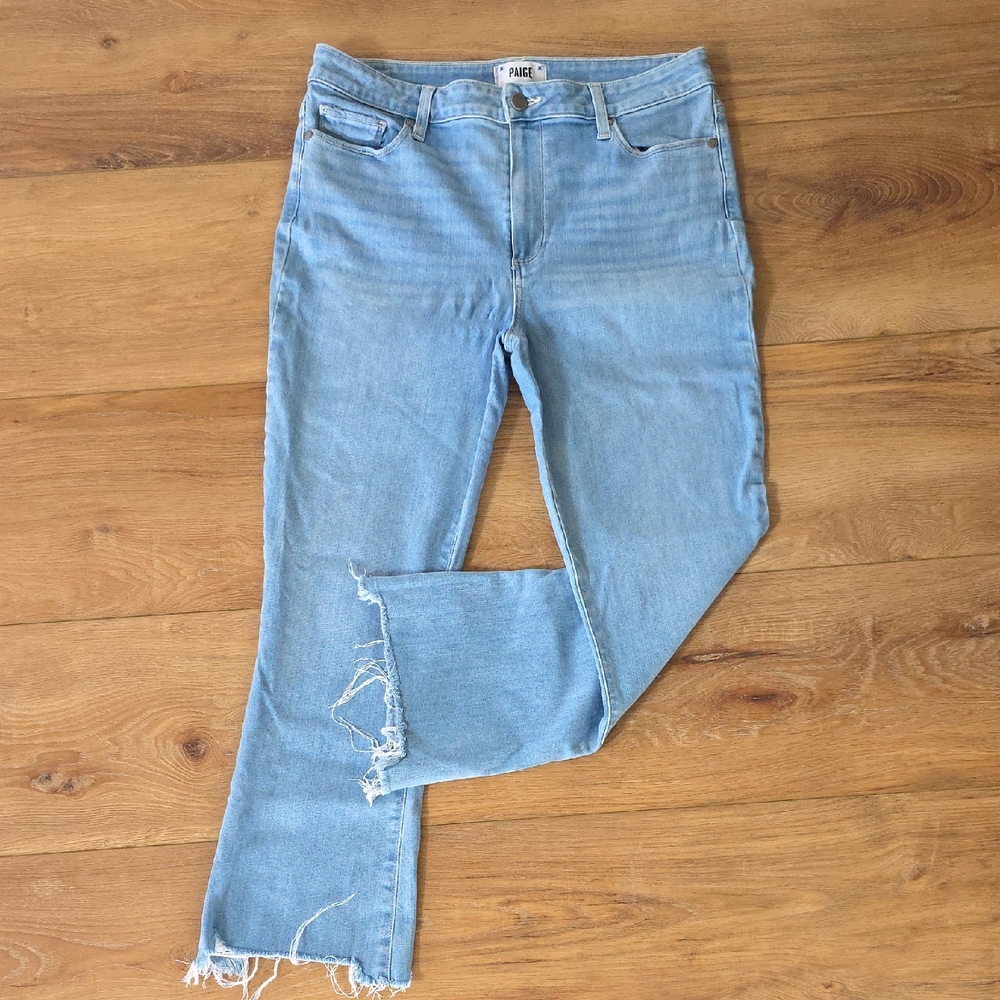 PAIGE Light Blue Straight Leg Jeans